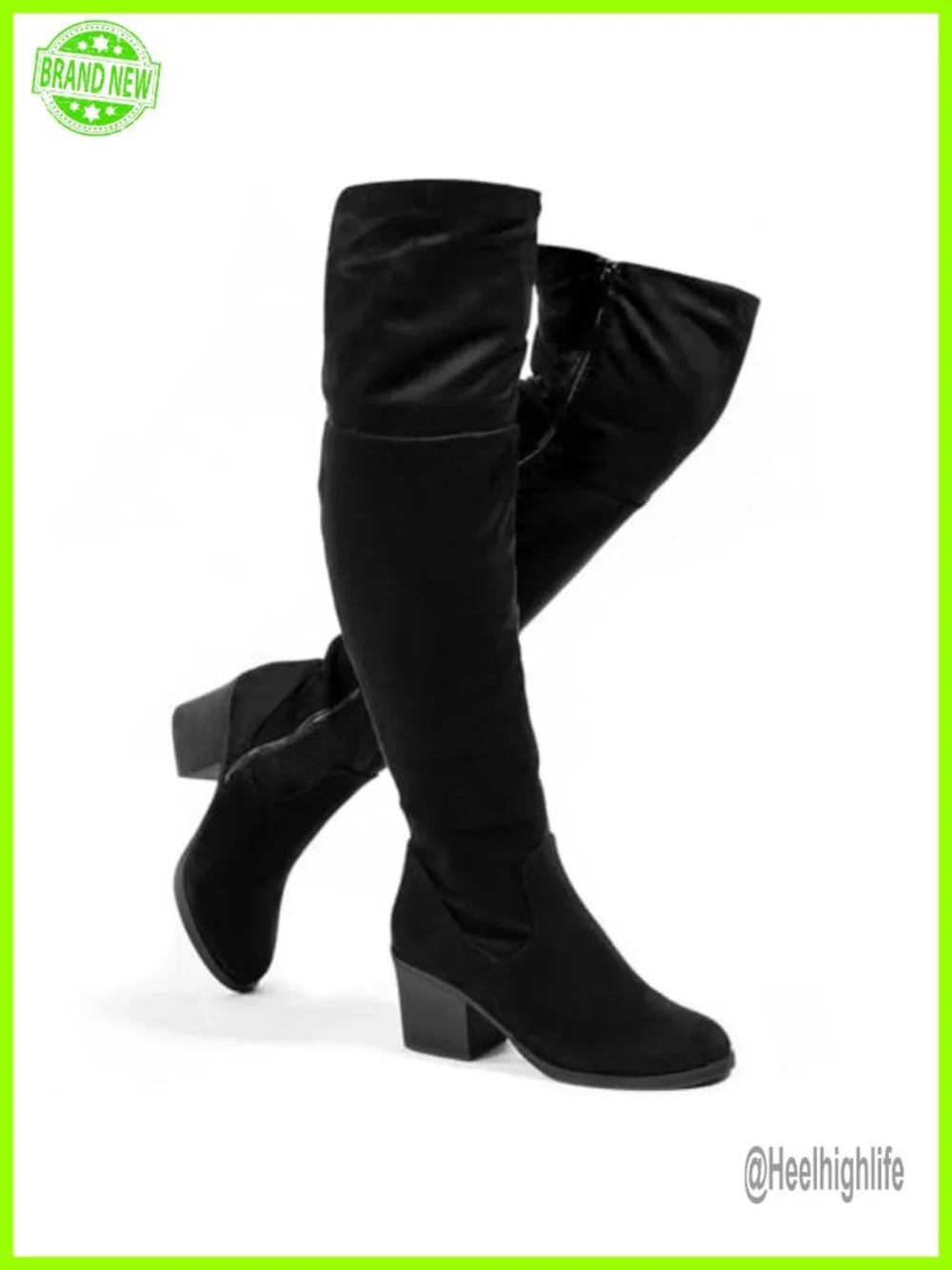 Women's Thigh High Boots Stacked Block Heel Over the Knee